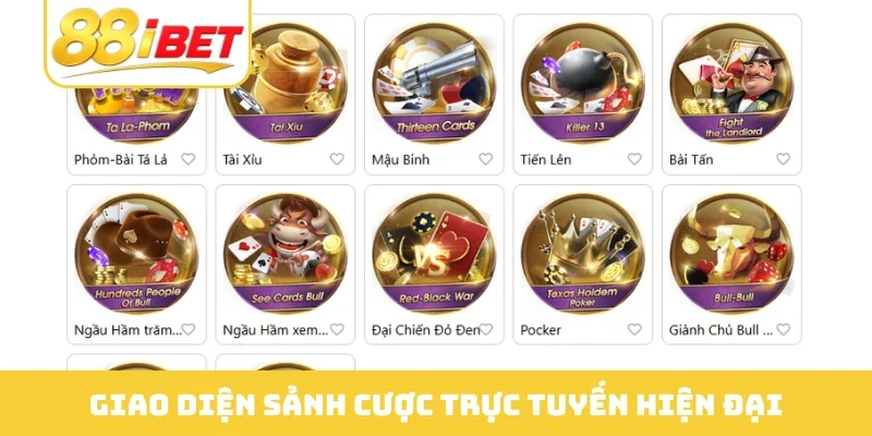 Giao diện sảnh cược trực tuyến hiện đại